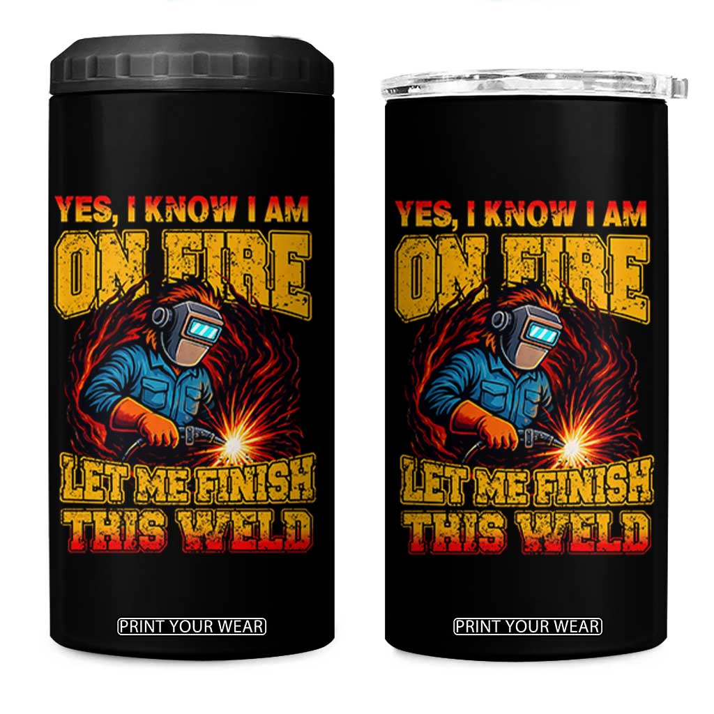Funny Welding Bigfoot 4 in 1 Can Cooler Tumbler Cryptid Welder Sasquatch TS14 One Size: 16 oz Black Print Your Wear
