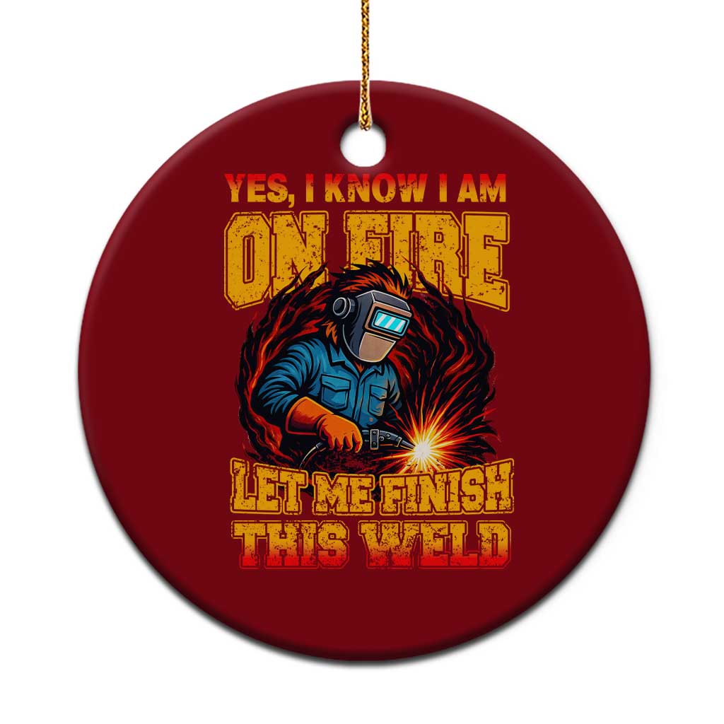 Funny Welding Bigfoot Ceramic Ornament Cryptid Welder Sasquatch TS14 1pc Red Print Your Wear