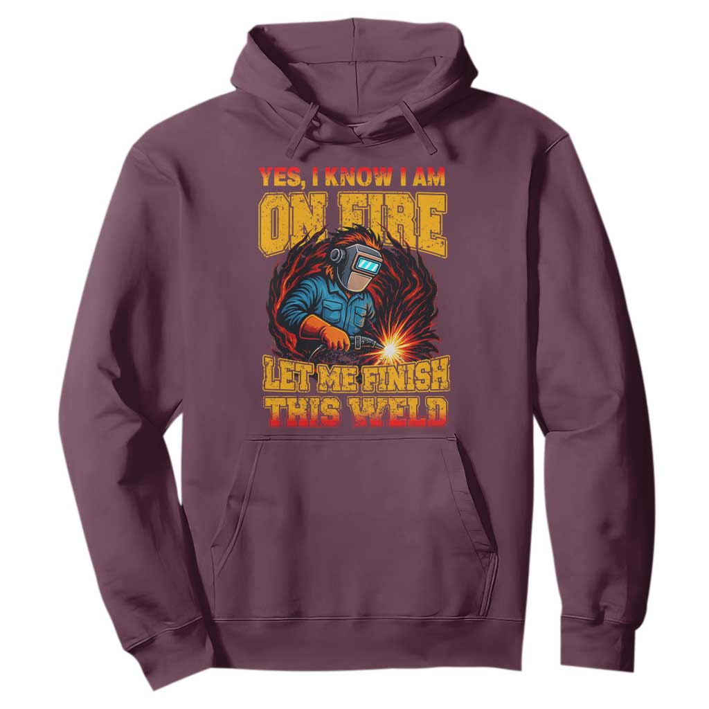 Funny Welding Bigfoot Hoodie Cryptid Welder Sasquatch TS14 Maroon Print Your Wear