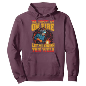 Funny Welding Bigfoot Hoodie Cryptid Welder Sasquatch TS14 Maroon Print Your Wear