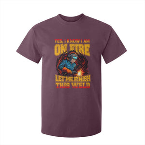 Funny Welding Bigfoot T Shirt For Kid Cryptid Welder Sasquatch TS14 Maroon Print Your Wear