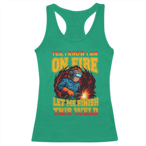 Funny Welding Bigfoot Racerback Tank Top Cryptid Welder Sasquatch TS14 Irish Green Print Your Wear