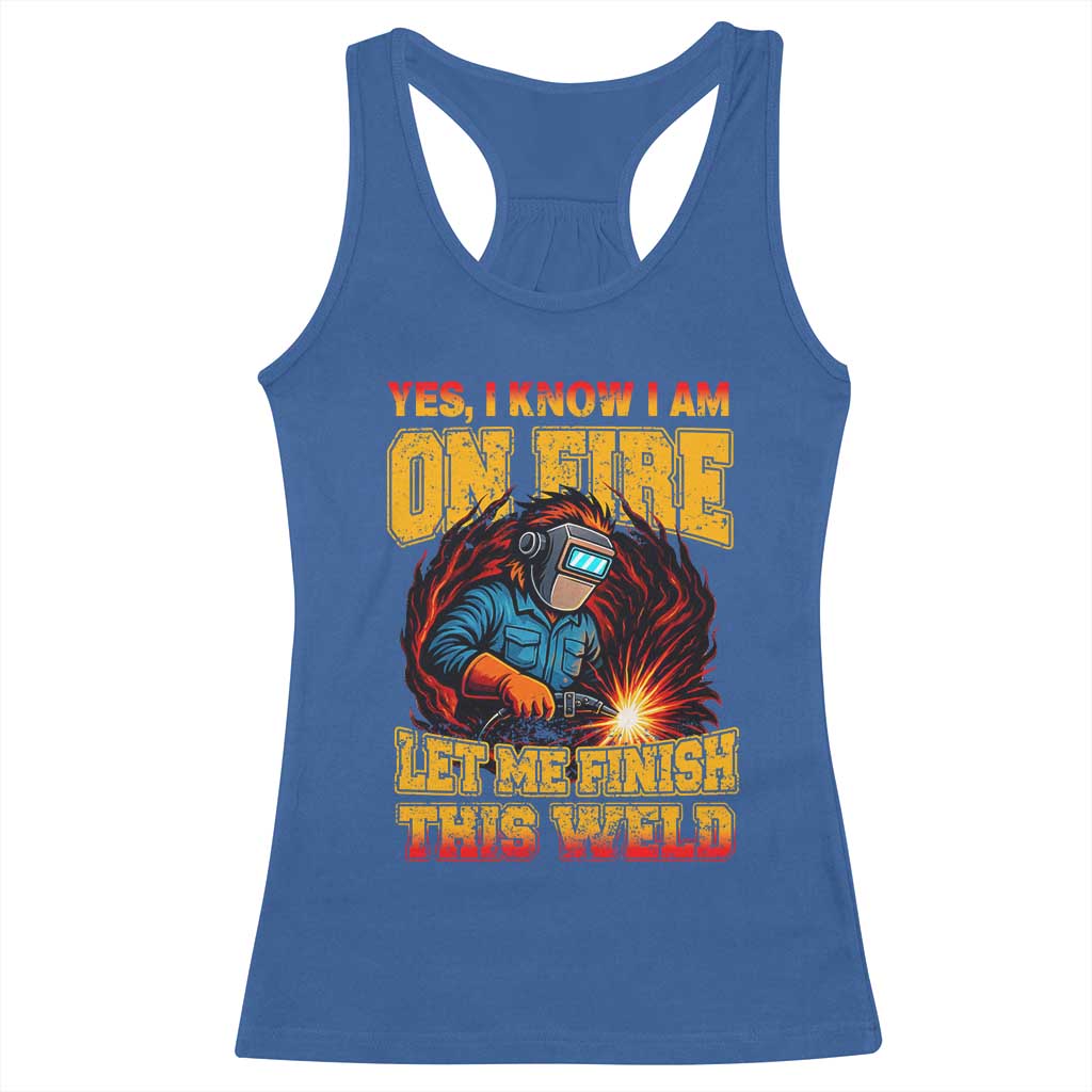 Funny Welding Bigfoot Racerback Tank Top Cryptid Welder Sasquatch TS14 Royal Blue Print Your Wear