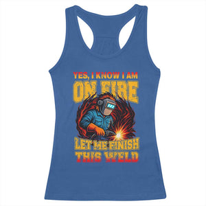 Funny Welding Bigfoot Racerback Tank Top Cryptid Welder Sasquatch TS14 Royal Blue Print Your Wear