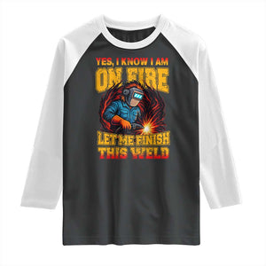 Funny Welding Bigfoot Raglan Shirt Cryptid Welder Sasquatch TS14 Black White Print Your Wear