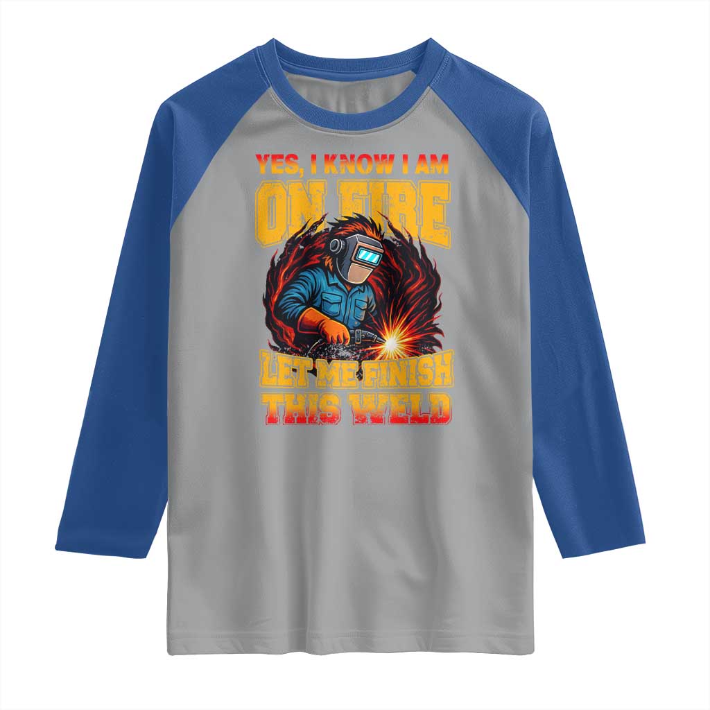 Funny Welding Bigfoot Raglan Shirt Cryptid Welder Sasquatch TS14 Sport Gray Royal Print Your Wear
