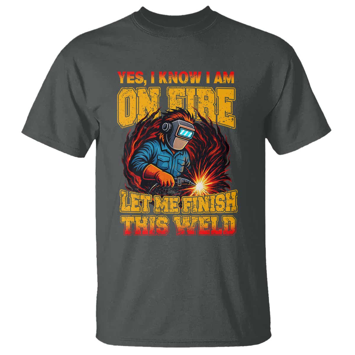 Funny Welding Bigfoot T Shirt Cryptid Welder Sasquatch TS14 Dark Heather Print Your Wear