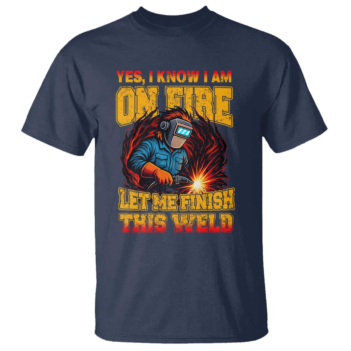 Funny Welding Bigfoot T Shirt Cryptid Welder Sasquatch TS14 Navy Print Your Wear
