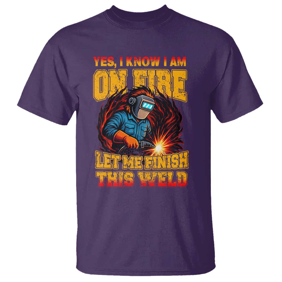 Funny Welding Bigfoot T Shirt Cryptid Welder Sasquatch TS14 Purple Print Your Wear