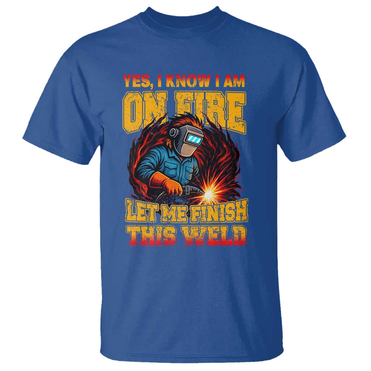 Funny Welding Bigfoot T Shirt Cryptid Welder Sasquatch TS14 Royal Blue Print Your Wear