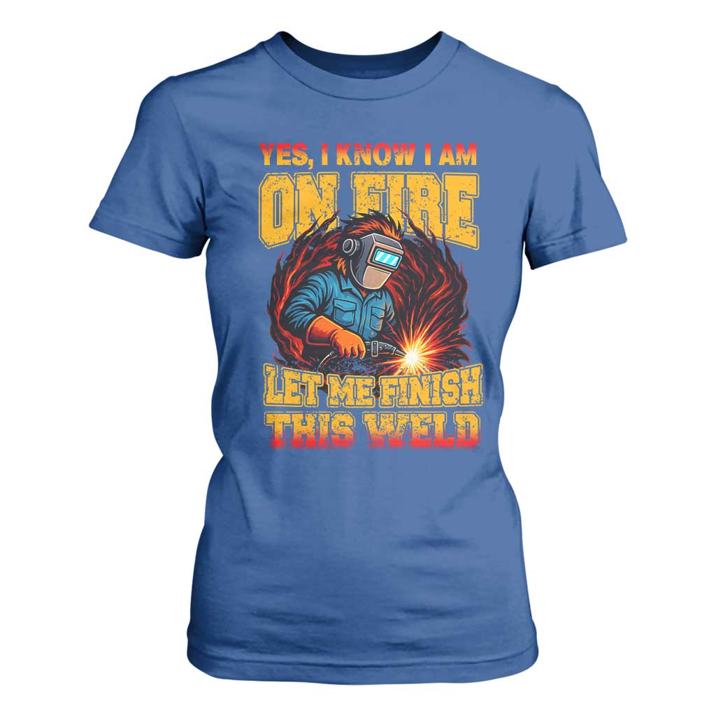 Funny Welding Bigfoot T Shirt For Women Cryptid Welder Sasquatch TS14 Royal Blue Print Your Wear