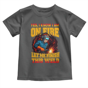 Funny Welding Bigfoot Toddler T Shirt Cryptid Welder Sasquatch TS14 Dark Heather Print Your Wear