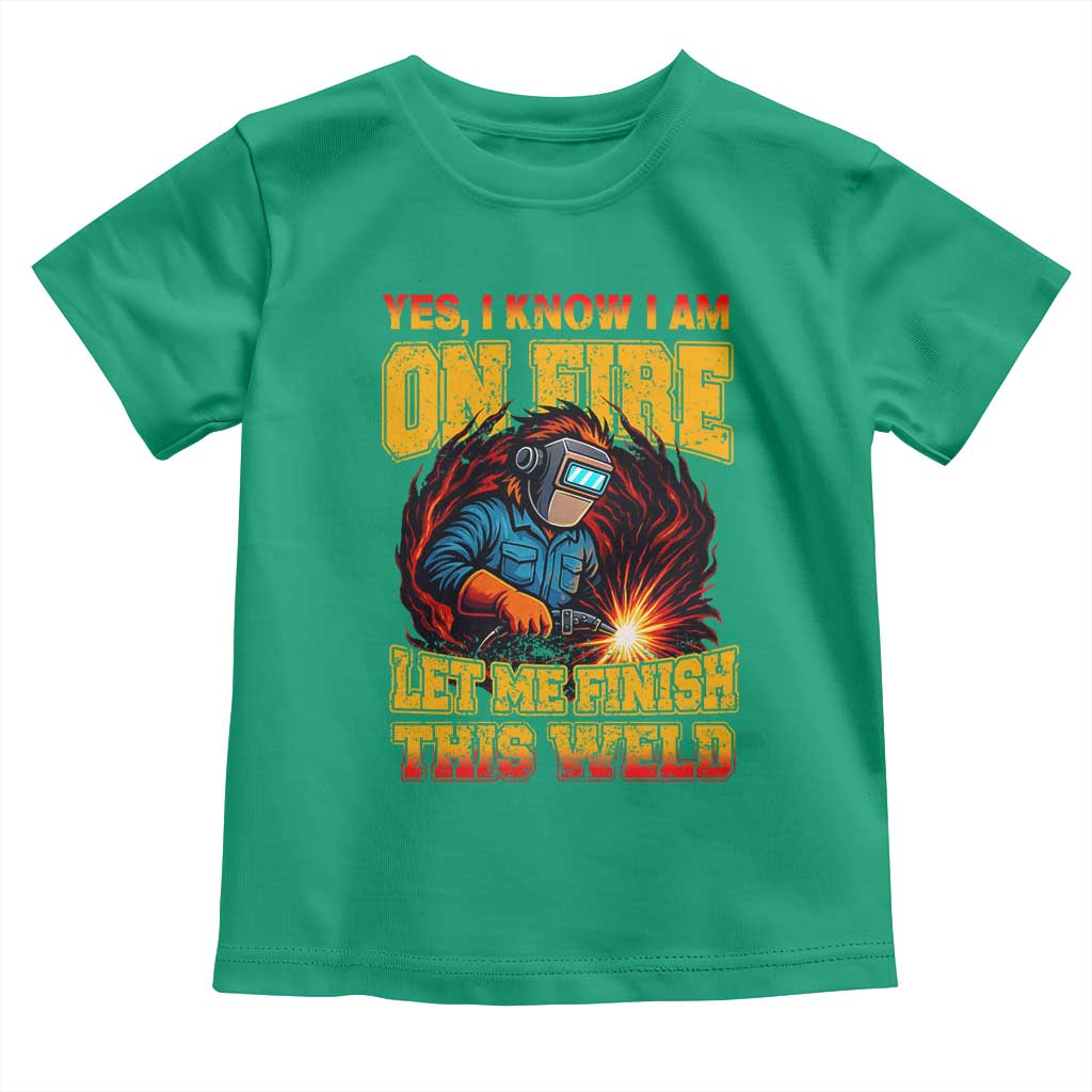 Funny Welding Bigfoot Toddler T Shirt Cryptid Welder Sasquatch TS14 Irish Green Print Your Wear