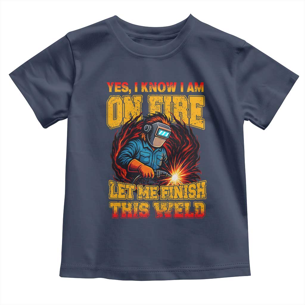 Funny Welding Bigfoot Toddler T Shirt Cryptid Welder Sasquatch TS14 Navy Print Your Wear