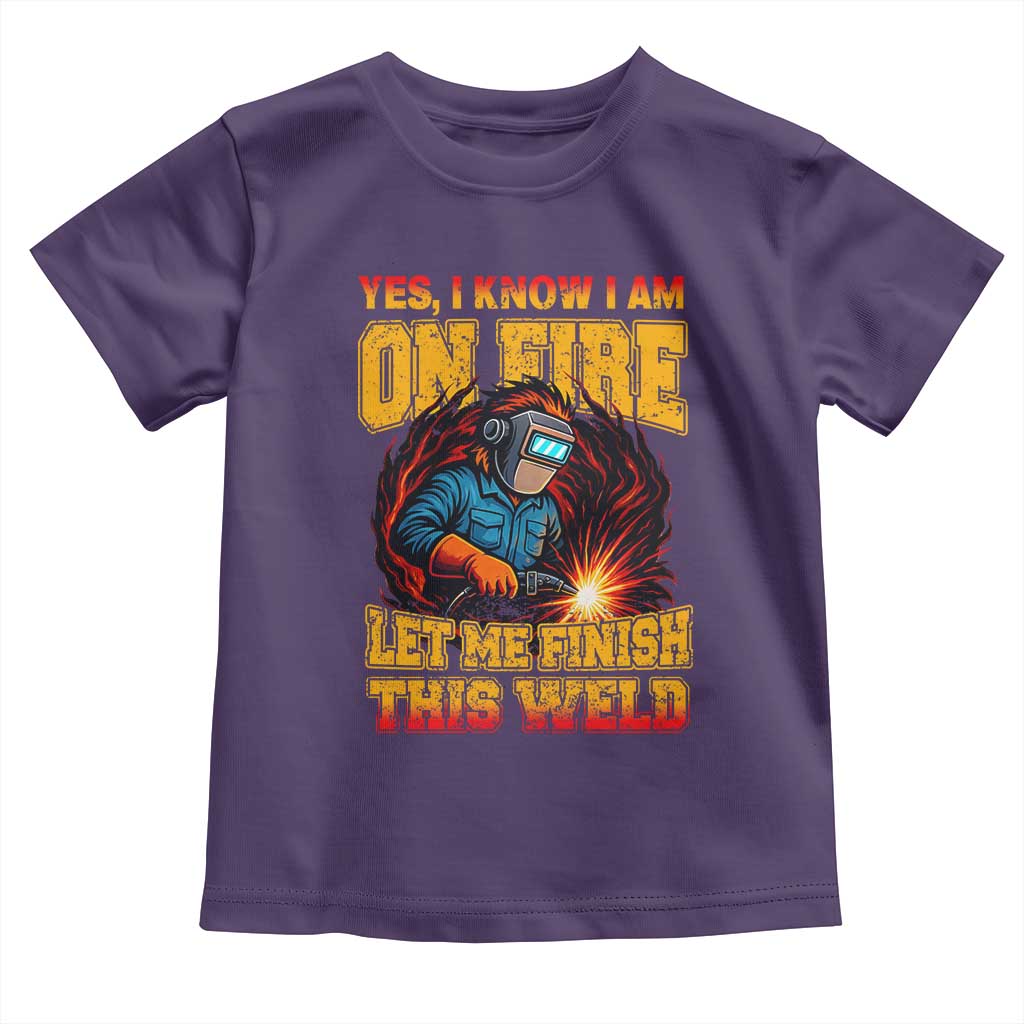 Funny Welding Bigfoot Toddler T Shirt Cryptid Welder Sasquatch TS14 Purple Print Your Wear