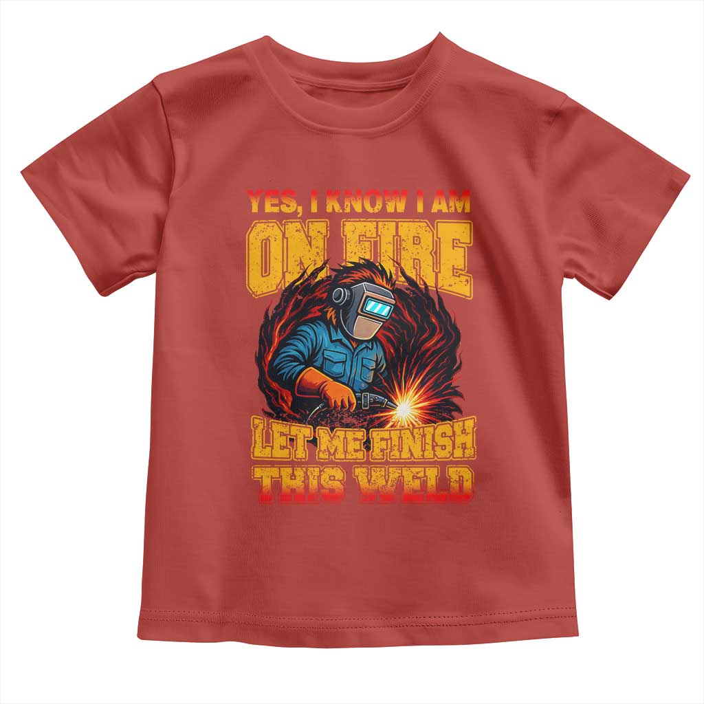 Funny Welding Bigfoot Toddler T Shirt Cryptid Welder Sasquatch TS14 Red Print Your Wear