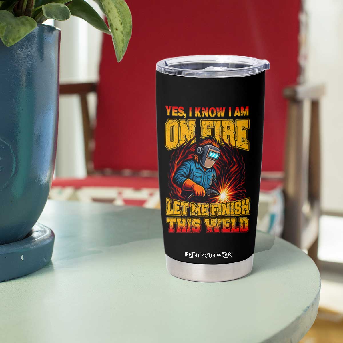 Funny Welding Bigfoot Tumbler Cup Cryptid Welder Sasquatch TS14 Print Your Wear