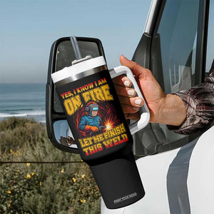 Funny Welding Bigfoot Tumbler With Handle Cryptid Welder Sasquatch TS14 Print Your Wear
