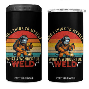 Funny Welding Bigfoot 4 in 1 Can Cooler Tumbler And I Think To Myself What A Wonderful Weld TS14 One Size: 16 oz Black Print Your Wear
