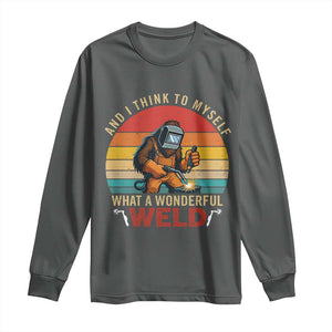 Funny Welding Bigfoot Long Sleeve Shirt And I Think To Myself What A Wonderful Weld TS14 Dark Heather Print Your Wear