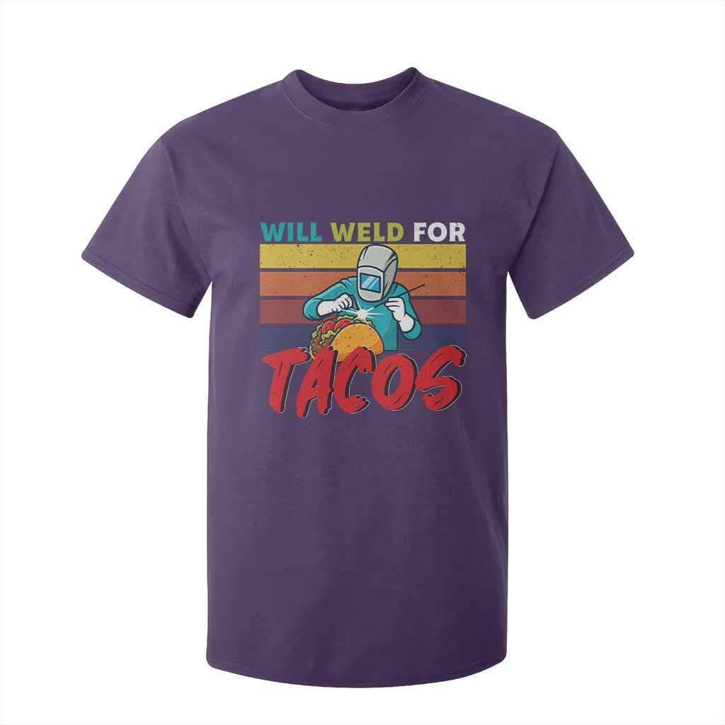 Funny Welding T Shirt For Kid Will Weld For Tacos TS14 Purple Print Your Wear