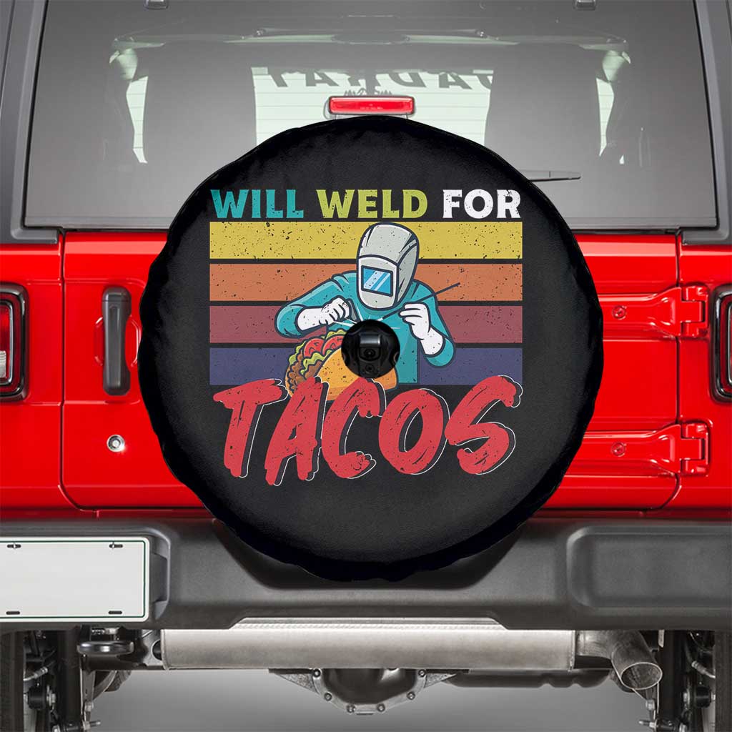 Funny Welding Spare Tire Cover Will Weld For Tacos TS14 Black Print Your Wear