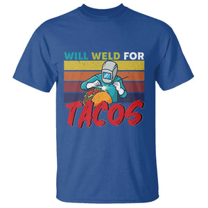 Funny Welding T Shirt Will Weld For Tacos TS14 Royal Blue Print Your Wear