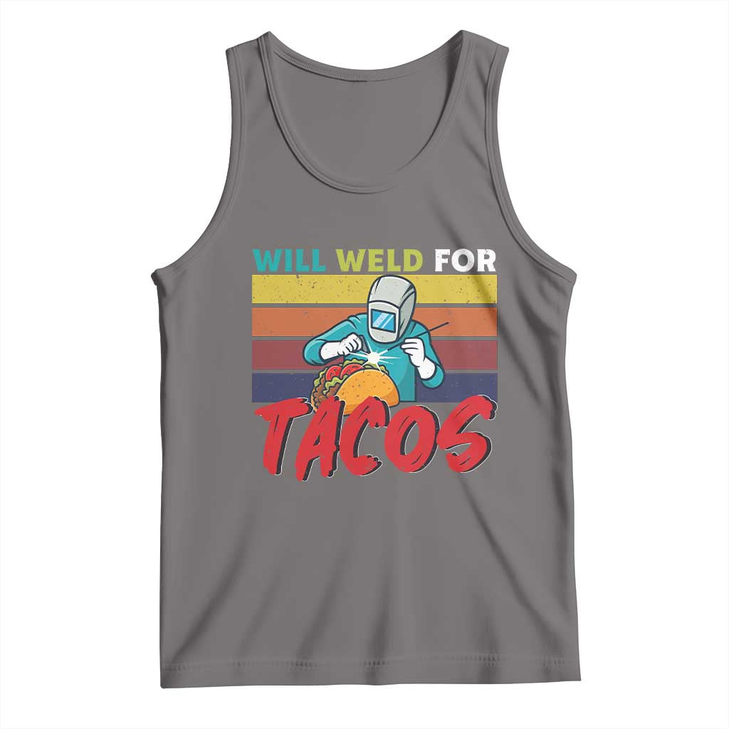 Funny Welding Tank Top Will Weld For Tacos TS14 Deep Heather Print Your Wear
