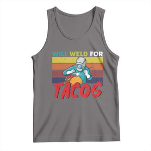 Funny Welding Tank Top Will Weld For Tacos TS14 Deep Heather Print Your Wear