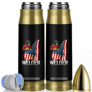 Welder Patriotic American Flag Bullet Tumbler TS14 Black Print Your Wear