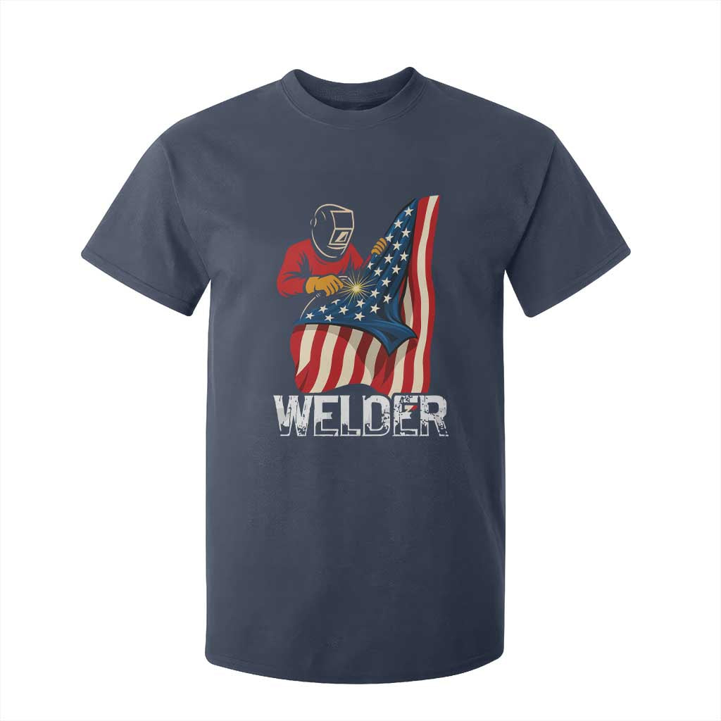 Welder Patriotic American Flag T Shirt For Kid TS14 Navy Print Your Wear