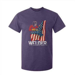 Welder Patriotic American Flag T Shirt For Kid TS14 Purple Print Your Wear