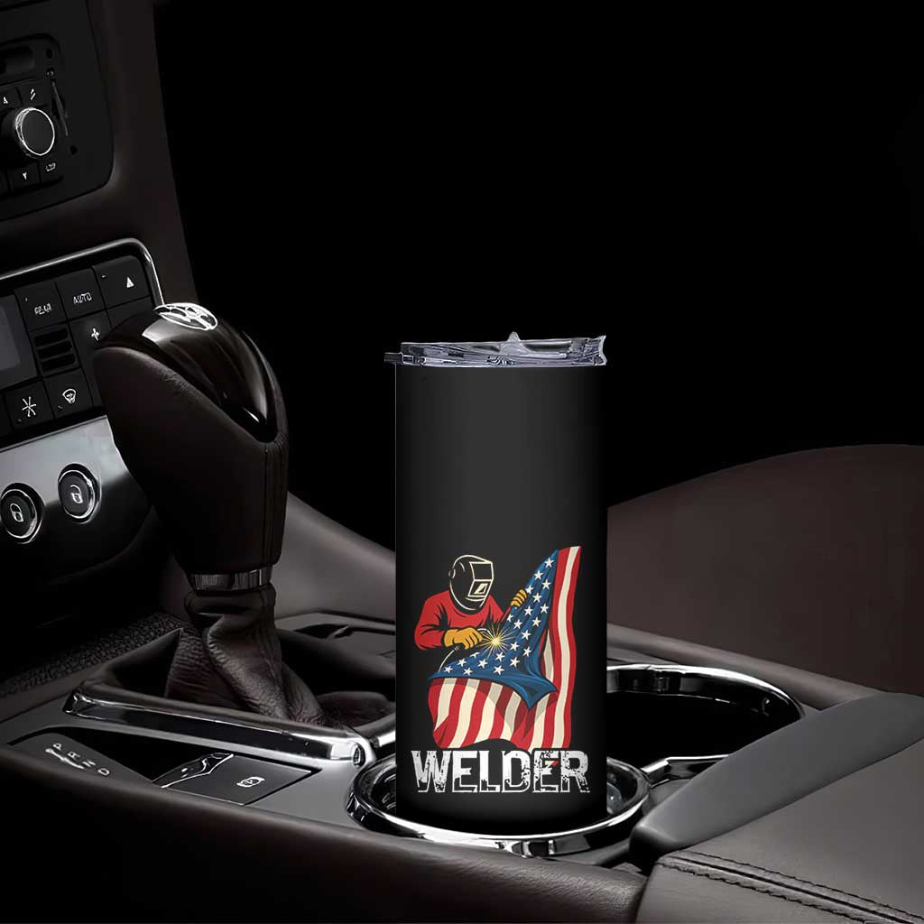 Welder Patriotic American Flag Skinny Tumbler TS14 Print Your Wear