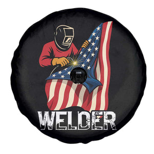 Welder Patriotic American Flag Spare Tire Cover TS14 Print Your Wear