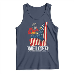 Welder Patriotic American Flag Tank Top TS14 Navy Print Your Wear