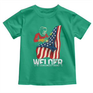 Welder Patriotic American Flag Toddler T Shirt TS14 Irish Green Print Your Wear