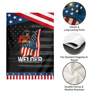 Welder Patriotic American Flag Garden Flag TS14 Print Your Wear
