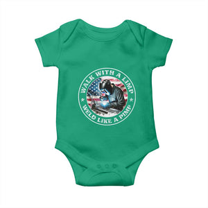 Walk With A Limp Weld Like A Pimp Baby Onesie Funny Welding Welder Patriotic American Flag TS14 Irish Green Print Your Wear