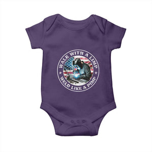 Walk With A Limp Weld Like A Pimp Baby Onesie Funny Welding Welder Patriotic American Flag TS14 Purple Print Your Wear