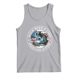 Walk With A Limp Weld Like A Pimp Tank Top Funny Welding Welder Patriotic American Flag TS14 Athletic Heather Print Your Wear