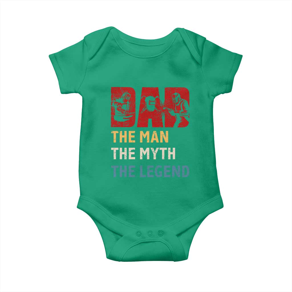 Dad The Man The Myth The Legend Baby Onesie Funny Welder Welding TS14 Irish Green Print Your Wear