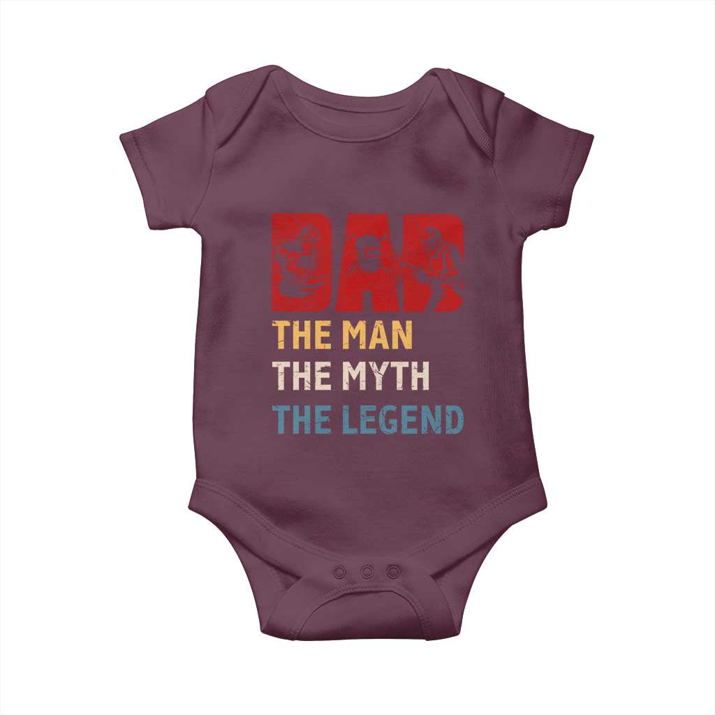 Dad The Man The Myth The Legend Baby Onesie Funny Welder Welding TS14 Maroon Print Your Wear