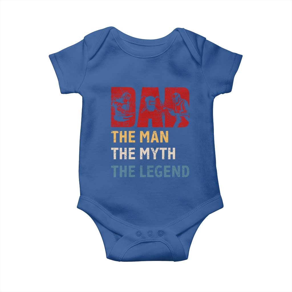 Dad The Man The Myth The Legend Baby Onesie Funny Welder Welding TS14 Royal Blue Print Your Wear