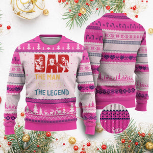 Dad The Man The Myth The Legend Ugly Christmas Sweater Funny Welder Welding TS14 Hot Pink Print Your Wear
