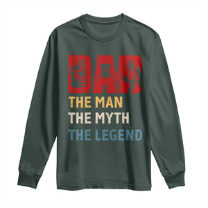 Dad The Man The Myth The Legend Long Sleeve Shirt Funny Welder Welding TS14 Dark Forest Green Print Your Wear