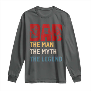 Dad The Man The Myth The Legend Long Sleeve Shirt Funny Welder Welding TS14 Dark Heather Print Your Wear