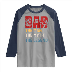 Dad The Man The Myth The Legend Raglan Shirt Funny Welder Welding TS14 Sport Gray Navy Print Your Wear