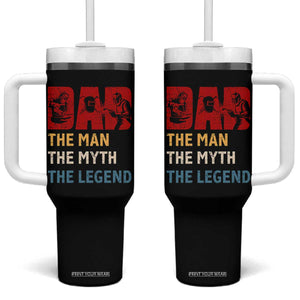 Dad The Man The Myth The Legend Tumbler With Handle Funny Welder Welding TS14 One Size: 40 oz Black Print Your Wear