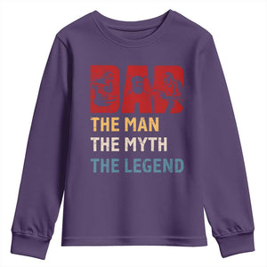 Dad The Man The Myth The Legend Youth Sweatshirt Funny Welder Welding TS14 Purple Print Your Wear