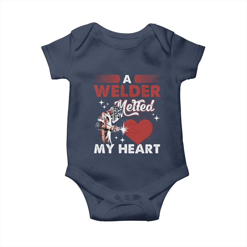 Funny Welding Welder Wife Girlfriend Baby Onesie TS14 Navy Print Your Wear